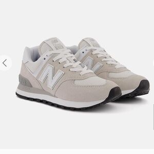 New Balance 574 CORE Tan and White Athletic Shoes Suede Mesh Upper